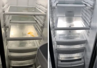 before and after fridge deep clean
